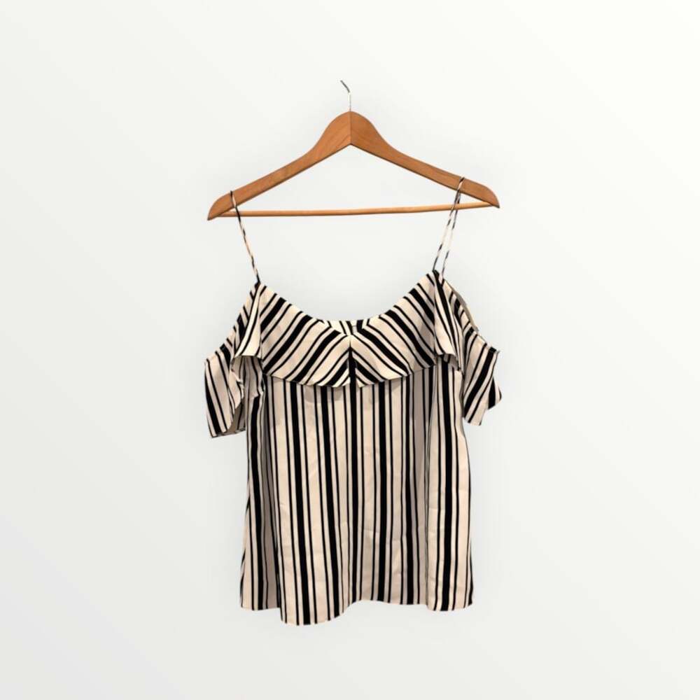 Karen Millen Striped Off Shoulder Top Size US 8